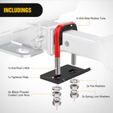Nilight Trailer Hitch Tightener for 2 Inch Hitches Mount Anti Rattle Heavy Duty Steel with Rubber Cover Red U Bolt Matte Black Plate Electrophoresis Anti-Rust Triple Protective, view 3