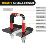 Nilight Trailer Hitch Tightener for 2 Inch Hitches Mount Anti Rattle Heavy Duty Steel with Rubber Cover Red U Bolt Matte Black Plate Electrophoresis Anti-Rust Triple Protective, view 4