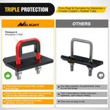 Nilight Trailer Hitch Tightener for 2 Inch Hitches Mount Anti Rattle Heavy Duty Steel with Rubber Cover Red U Bolt Matte Black Plate Electrophoresis Anti-Rust Triple Protective, view 5