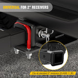 Nilight Trailer Hitch Tightener for 2 Inch Hitches Mount Anti Rattle Heavy Duty Steel with Rubber Cover Red U Bolt Matte Black Plate Electrophoresis Anti-Rust Triple Protective, view 6