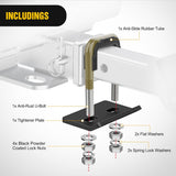 Nilight Trailer Hitch Tightener for 2 Inch Trailers Hitches Mount Anti Rattle Heavy Duty Steel with Rubber Cover Bronze U Bolt Matte Black Plate Electrophoresis Anti-Rust Triple Protective, view 4