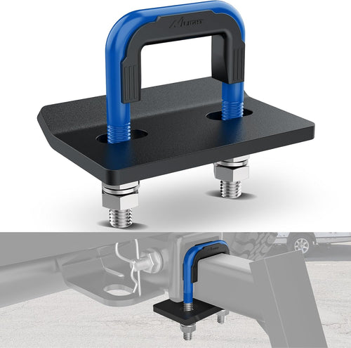 Nilight Trailer Hitch Tightener for 2 Inch Trailers Hitches Mount Anti Rattle Heavy Duty Steel with Rubber Cover Dark Blue U Bolt Matte Black Plate Electrophoresis Anti-Rust Triple Protective
