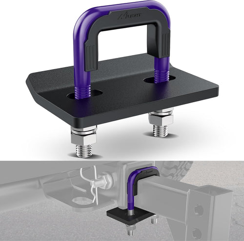 Nilight Trailer Hitch Tightener for 2 Inch Trailers Hitches Mount Anti Rattle Heavy Duty Steel with Rubber Cover Dark Purple U Bolt Matte Black Plate Electrophoresis Anti-Rust Triple Protective