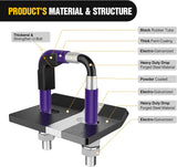Nilight Trailer Hitch Tightener for 2 Inch Trailers Hitches Mount Anti Rattle Heavy Duty Steel with Rubber Cover Dark Purple U Bolt Matte Black Plate Electrophoresis Anti-Rust Triple Protective, view 3