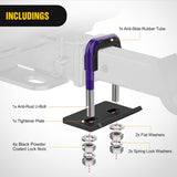 Nilight Trailer Hitch Tightener for 2 Inch Trailers Hitches Mount Anti Rattle Heavy Duty Steel with Rubber Cover Dark Purple U Bolt Matte Black Plate Electrophoresis Anti-Rust Triple Protective, view 4