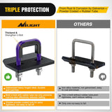 Nilight Trailer Hitch Tightener for 2 Inch Trailers Hitches Mount Anti Rattle Heavy Duty Steel with Rubber Cover Dark Purple U Bolt Matte Black Plate Electrophoresis Anti-Rust Triple Protective, view 5