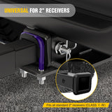 Nilight Trailer Hitch Tightener for 2 Inch Trailers Hitches Mount Anti Rattle Heavy Duty Steel with Rubber Cover Dark Purple U Bolt Matte Black Plate Electrophoresis Anti-Rust Triple Protective, view 6