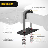 Nilight Trailer Hitch Tightener for 2 Inch Trailers Hitches Mount Anti Rattle Heavy Duty Steel with Rubber Cover Gray U Bolt Matte Black Plate Electrophoresis Anti-Rust Triple Protective, view 4