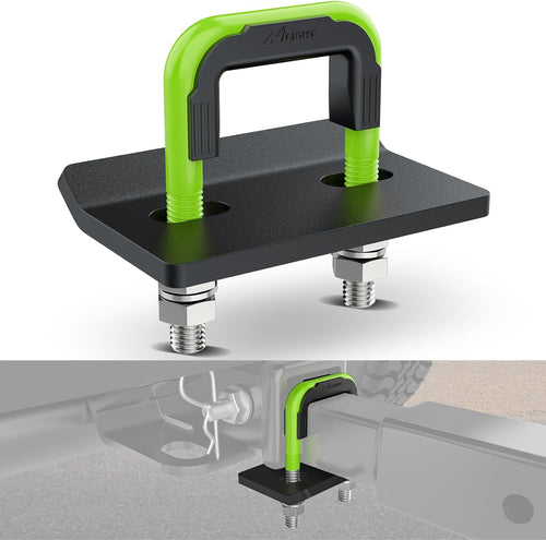Nilight Trailer Hitch Tightener for 2 Inch Trailers Hitches Mount Anti Rattle Heavy Duty Steel with Rubber Cover Green U Bolt Matte Black Plate Electrophoresis Anti-Rust Triple Protective