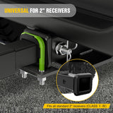 Nilight Trailer Hitch Tightener for 2 Inch Trailers Hitches Mount Anti Rattle Heavy Duty Steel with Rubber Cover Green U Bolt Matte Black Plate Electrophoresis Anti-Rust Triple Protective, view 6