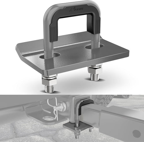 Nilight Trailer Hitch Tightener for 2 Inch Trailers Hitches Mount Anti Rattle Heavy Duty Steel with Rubber Cover Grey U Bolt Glossy Coating Plate Electrophoresis Anti-Rust Triple Protective