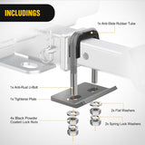 Nilight Trailer Hitch Tightener for 2 Inch Trailers Hitches Mount Anti Rattle Heavy Duty Steel with Rubber Cover Grey U Bolt Glossy Coating Plate Electrophoresis Anti-Rust Triple Protective, view 4