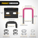 Nilight Trailer Hitch Tightener for 2 Inch Trailers Hitches Mount Anti Rattle Heavy Duty Steel with Rubber Cover Hot Pink U Bolt Matte Black Plate Electrophoresis Anti-Rust Triple Protective, view 2