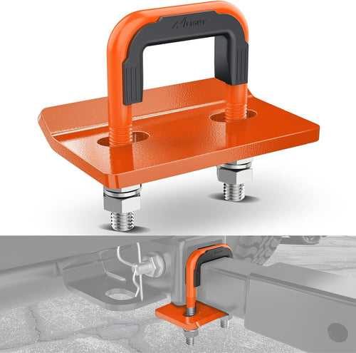 Nilight Trailer Hitch Tightener for 2 Inch Trailers Hitches Mount Anti Rattle Heavy Duty Steel with Rubber Cover Orange U Bolt Glossy Coating Plate Electrophoresis Anti-Rust Triple Protective