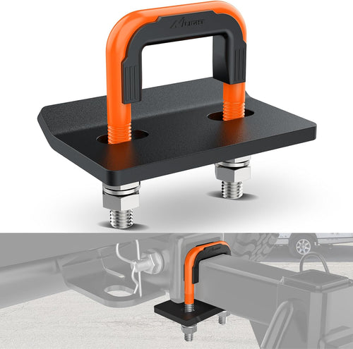 Nilight Trailer Hitch Tightener for 2 Inch Trailers Hitches Mount Anti Rattle Heavy Duty Steel with Rubber Cover Orange U Bolt Matte Black Plate Electrophoresis Anti-Rust Triple Protective