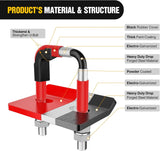 Nilight Trailer Hitch Tightener for 2 Inch Trailers Hitches Mount Anti Rattle Heavy Duty Steel with Rubber Cover Red U Bolt Glossy Coating Plate Electrophoresis Anti-Rust Triple Protective, view 3