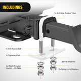 Nilight Trailer Hitch Tightener for 2 Inch Trailers Hitches Mount Anti Rattle Heavy Duty Steel with Rubber Cover White U Bolt Glossy Coating Plate Electrophoresis Anti-Rust Triple Protective, view 4