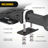 Nilight Trailer Hitch Tightener for 2 Inch Trailers Hitches Mount Anti Rattle Heavy Duty Steel with Rubber Cover White U Bolt Matte Black Plate Electrophoresis Anti-Rust Triple Protective, view 4
