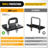 Nilight Trailer Hitch Tightener for 2 Inch Trailers Hitches Mount Anti Rattle Heavy Duty Steel with Rubber Cover White U Bolt Matte Black Plate Electrophoresis Anti-Rust Triple Protective, view 5