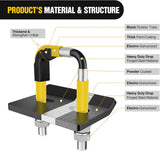Nilight Trailer Hitch Tightener for 2 Inch Trailers Hitches Mount Anti Rattle Heavy Duty Steel with Rubber Cover Yellow U Bolt Matte Black Plate Electrophoresis Anti-Rust Triple Protective, view 3