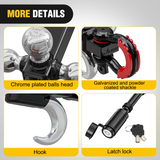 Nilight Trailer Hitch Tri-Ball Mount with Hook and Rotatable Tow Anti-Theft 3/4Inch Shackle Fits for 2inch Receiver Ball Size 1-7/8Inch 2Inch 2-5/16Inch GTW from 5000lbs to 10000lbs for RV SUV ATV Truck, view 5