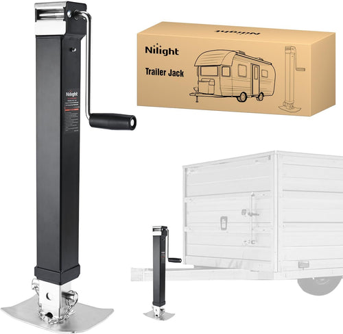 Nilight Trailer Jack 8000 LBS Weld On Heavy Duty Trailer Jacks Alloy Steel Square Direct Utility Trailers Tongue Jack 14 Inch Lift Adjustable Drop Leg RV Jack for Boat RV Camper Horse Yacht Trailers