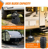 Nilight Trailer Jack Block, RV Camper Stabilizer Blocks for Travel Trailer with Bag, Heavy Duty RV Leveling Block with 10000lbs Capacity Universal Fit for Tongue Jack Post Foot 5th Wheels Black 1 Pack, view 3