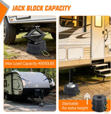 Nilight Trailer Jack Block RV Camper Stabilizer Leveling Blocks 10000lb 2PC | Heavy Duty RV Leveling Block for Travel Trailer with Bag, Universal Fit for Tongue Jack Post Foot 5th Wheels, Black, view 3