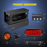 Nilight Trailer Light Box Kit | 6 Inch Oval Red Tail Lights | 2 Inch Round Amber Side Marker Lights, view 2