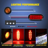 Nilight Trailer Light Box Kit | 6 Inch Oval Red Tail Lights | 2 Inch Round Amber Side Marker Lights, view 3