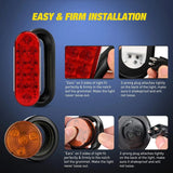 Nilight Trailer Light Box Kit | 6 Inch Oval Red Tail Lights | 2 Inch Round Amber Side Marker Lights, view 4