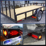 Nilight Trailer Light Box Kit | 6 Inch Oval Red Tail Lights | 2 Inch Round Amber Side Marker Lights, view 6