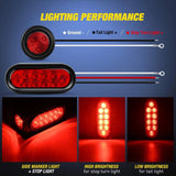 Nilight Trailer Light Box Kit | 6 Inch Oval Red Tail Lights | 2 Inch Round Red Side Marker Lights, view 3