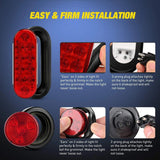 Nilight Trailer Light Box Kit | 6 Inch Oval Red Tail Lights | 2 Inch Round Red Side Marker Lights, view 4