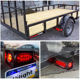 Nilight Trailer Light Box Kit | 6 Inch Oval Red Tail Lights | 2 Inch Round Red Side Marker Lights, view 5