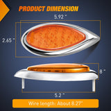 Nilight Trailer Tail Light 2PCS 5.9Inch Teardrop 35 LED Amber Chrome Bezel Marker Clearance Brake Turn Signal Running Taillight IP67 Waterproof for Trailer Truck Pickup Camper RV, view 2
