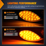 Nilight Trailer Tail Light 2PCS 5.9Inch Teardrop 35 LED Amber Chrome Bezel Marker Clearance Brake Turn Signal Running Taillight IP67 Waterproof for Trailer Truck Pickup Camper RV, view 3