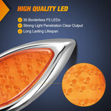 Nilight Trailer Tail Light 2PCS 5.9Inch Teardrop 35 LED Amber Chrome Bezel Marker Clearance Brake Turn Signal Running Taillight IP67 Waterproof for Trailer Truck Pickup Camper RV, view 4