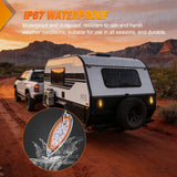 Nilight Trailer Tail Light 2PCS 5.9Inch Teardrop 35 LED Amber Chrome Bezel Marker Clearance Brake Turn Signal Running Taillight IP67 Waterproof for Trailer Truck Pickup Camper RV, view 6