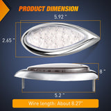 Nilight Trailer Tail Light 2PCS 5.9Inch Teardrop 35 LED White Chrome Bezel Marker Clearance Reverse Backup Running Taillight IP67 Waterproof for Trailer Truck Pickup Camper RV, view 2