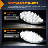 Nilight Trailer Tail Light 2PCS 5.9Inch Teardrop 35 LED White Chrome Bezel Marker Clearance Reverse Backup Running Taillight IP67 Waterproof for Trailer Truck Pickup Camper RV, view 3