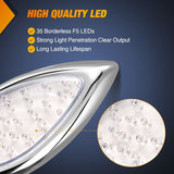Nilight Trailer Tail Light 2PCS 5.9Inch Teardrop 35 LED White Chrome Bezel Marker Clearance Reverse Backup Running Taillight IP67 Waterproof for Trailer Truck Pickup Camper RV, view 4