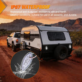 Nilight Trailer Tail Light 2PCS 5.9Inch Teardrop 35 LED White Chrome Bezel Marker Clearance Reverse Backup Running Taillight IP67 Waterproof for Trailer Truck Pickup Camper RV, view 6
