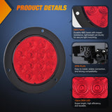 Nilight Trailer Tail Lights 2PCS 4Inch Round 12LED Red Brake | IP67 Waterproof Screw Mount Marker Clearance Stop Brake Running Taillights for Trailer Truck Pickup Camper RV, view 4