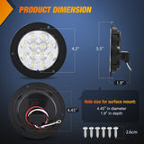 Nilight Trailer Tail Lights 2PCS 4Inch Round 12LED White Backup | IP67 Waterproof Screw Mount Marker Clearance Reverse Running Taillights for Trailer Truck Pickup Camper RV, view 2
