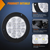 Nilight Trailer Tail Lights 2PCS 4Inch Round 12LED White Backup | IP67 Waterproof Screw Mount Marker Clearance Reverse Running Taillights for Trailer Truck Pickup Camper RV, view 4