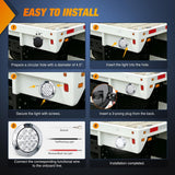 Nilight Trailer Tail Lights 2PCS 4Inch Round 12LED White Chrome Frame | IP67 Waterproof Marker Clearance Reverse Backup Running Taillights for Trailer Truck Pickup Camper RV, view 6