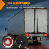 Nilight Trailer Tail Lights 2PCS 4Inch Round 16LED Red White Chrome | Frame Marker Clearance Stop Brake Reverse Backup Running Taillights IP67 Waterproof for Trailer Truck Pickup Camper RV, view 6