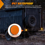 Nilight Trailer Tail Lights 2PCS 4Inch Round 32LED Amber Halo Ring | Grommet Mount IP67 Waterproof Marker Clearance Turn Signal Running Taillights for Trailer Truck Pickup Camper RV, view 5