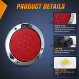 Nilight Trailer Tail Lights 2PCS 4Inch Round 32LED Red Halo Chrome | Plated Frame Grommet IP67 Waterproof Marker Clearance Stop Brake Turn Running Taillights for Trailer Truck Pickup Camper RV, view 4